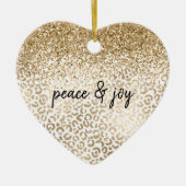 Girly Glam Gold Leopard Print Glitter Sparkle Keramisch Ornament (Voorkant)