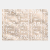 Girly Glam Gold Love Peace Glitter Luipaard Print Inpakpapier Vel (Voorkant 3)