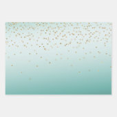 Girly Glam Gold Mini Confetti Mint Ombre Inpakpapier Vel (Voorkant 3)