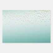 Girly Glam Gold Mini Confetti Mint Ombre Inpakpapier Vel (Voorkant)