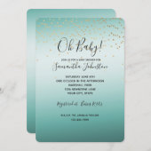 Girly Glam Gold Mini Confetti Mint Ombre Kaart (Voorkant / Achterkant)