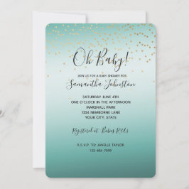 Girly Glam Gold Mini Confetti Mint Ombre Kaart