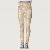 Girly Glam Gold Pink Leopard Print Leggings (Voorkant)