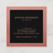 Girly Glam Gold Roos Gold Texture Professional Vierkante Visitekaartje (Achterkant)