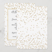 Girly Glam Gold Sparkle Confetti Baby shower Kaart (Voorkant / Achterkant)