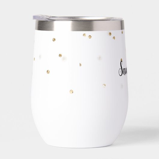 Girly Glam Gold Sparkle Confetti gepersonaliseerd (Rechts)
