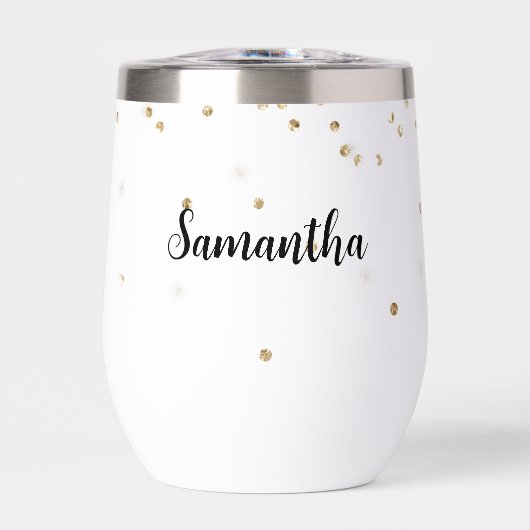 Girly Glam Gold Sparkle Confetti gepersonaliseerd (Voorkant)
