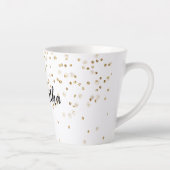 Girly Glam Gold Sparkle Confetti gepersonaliseerd Latte Mok (Rechts)