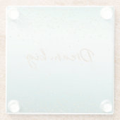 Girly Glam Gold Sparkle Confetti Mint Glitter Glazen Onderzetter (Achterkant)