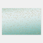 Girly Glam Gold Sparkle Confetti Mint Glitter Inpakpapier Vel (Voorkant 2)