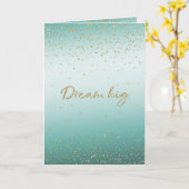 Girly Glam Gold Sparkle Confetti Mint Glitter Kaart (Gele Bloem)