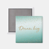Girly Glam Gold Sparkle Confetti Mint Glitter Magneet (Voorkant / Achterkant)