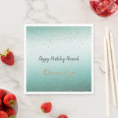 Girly Glam Gold Sparkle Confetti Mint Glitter Servet (Insitu)