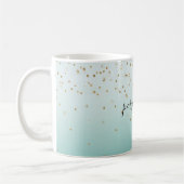 Girly Glam Gold Sparkle Confetti Mint Ombre Koffiemok (Links)