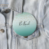 Girly Glam Gold Sparkle Confetti Mint Ombre Ronde Button 4,0 Cm (In situ)