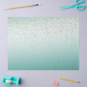 Girly Glam Gold Sparkle Confetti Mint Ombre Tissuepapier (Craft)