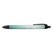 Girly Glam Gold Sparkle Confetti Mint Ombre Zwarte Inkt Pen (Bovenkant)