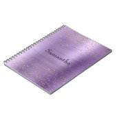 Girly Glam Gold Sparkle Paarse Confetti Notitieboek (Linkerzijde)