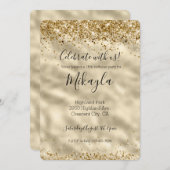 Girly Glam Goud Glitter Schitterende Confetti Kaart (Voorkant / Achterkant)