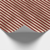 Girly Glam Goud Rode Strepen Cadeaupapier (Hoek)