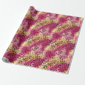 Girly Glam Goud Roze Leopard Cadeaupapier (Uitgerold)