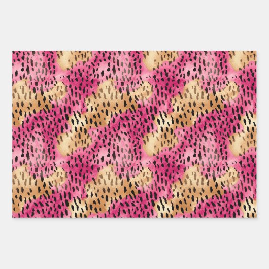Girly Glam Goud Roze Leopard Inpakpapier Vel (Voorkant)