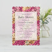 Girly Glam Goud Roze Leopard Kaart (Staand voorkant)