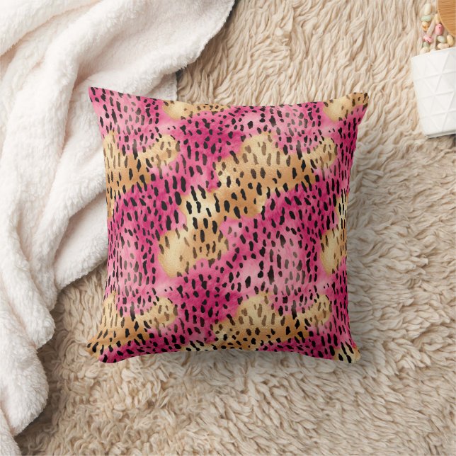 Girly Glam Goud Roze Leopard Kussen (Deken)