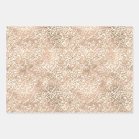 Girly Glam Goud Roze Leopard Print Inpakpapier Vel (Voorkant)