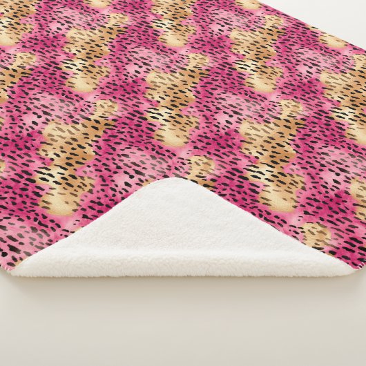 Girly Glam Goud Roze Leopard Sherpa Deken (3/4)