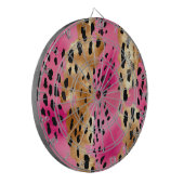 Girly Glam Goud Roze Zwart Leopard Dartbord (Voorkant Links)