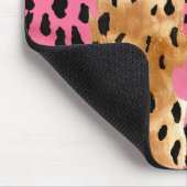 Girly Glam Goud Roze Zwart Leopard Muismat (Hoek)