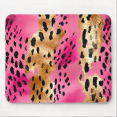 Girly Glam Goud Roze Zwart Leopard Muismat (Voorkant)