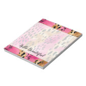 Girly Glam Goud Roze Zwart Leopard Notitieblok (Linkerzijde)