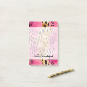Girly Glam Goud Roze Zwart Leopard Post-it® Notes (Op bureau)