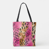 Girly Glam Goud Roze Zwart Leopard Tote Bag (Achterkant)