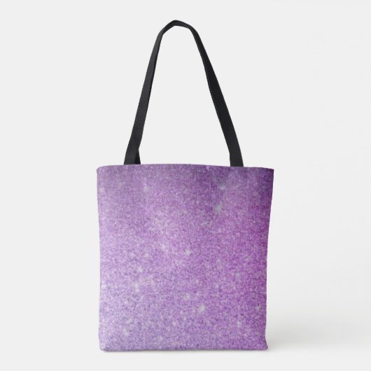 Girly Glam Heet Paarse Glitter Sparkles Monogram Tote Bag (Achterkant)