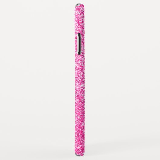 Girly Glam Hot Pink Glitter Sparkles Monogram Case-Mate iPhone Case (Achterkant/rechts)