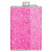 Girly Glam Hot Pink Glitter Sparkles Monogram Heupfles (Achterkant)
