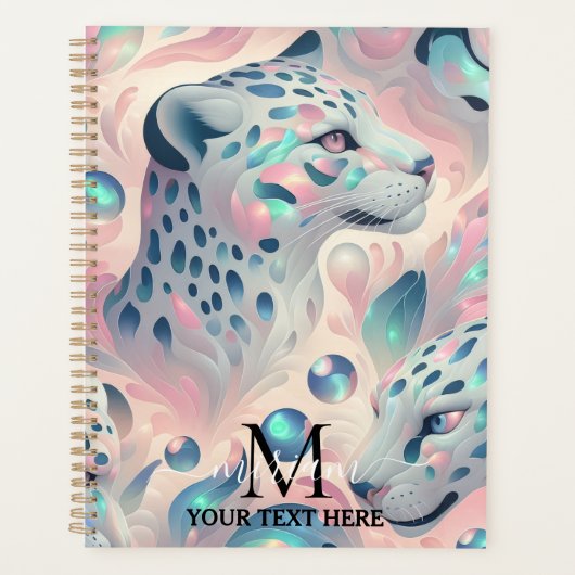 Girly Glam Luipaardprint Kantoor School Planner (Voorkant)