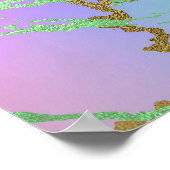 Girly Glam Marble | Trendy Playful Pastel Ombre Poster (Hoek)