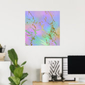 Girly Glam Marble | Trendy Playful Pastel Ombre Poster (Thuiskantoor)