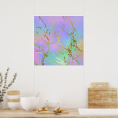 Girly Glam Marble | Trendy Playful Pastel Ombre Poster (Keuken)