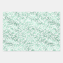 Girly Glam Mint Animal Print Inpakpapier Vel
