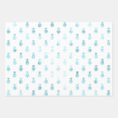 Girly Glam Mint Blauwgroen Aqua Tropische Ananas Inpakpapier Vel (Voorkant 2)