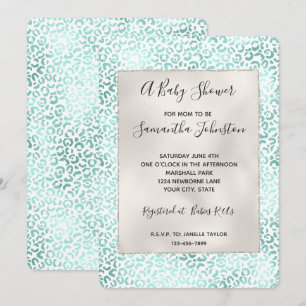 Girly Glam Mint Leopard Print Kaart