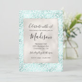 Girly Glam Mint Leopard Print Kaart (Staand voorkant)