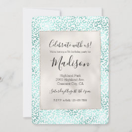 Girly Glam Mint Leopard Print Kaart