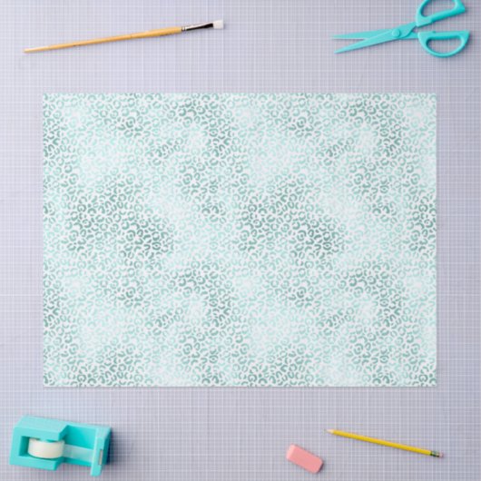 Girly Glam Mint Leopard Print Tissuepapier (Craft)