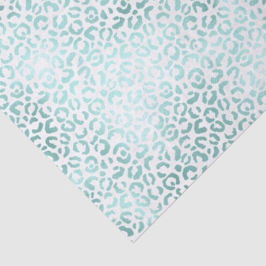 Girly Glam Mint Leopard Print Tissuepapier (Detail)